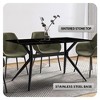 LeisureMod Elega Modern Dining Table Rectangular Tabletop and Durable Black Stainless Steel Base for Kitchen and Dining Room - 3 of 4