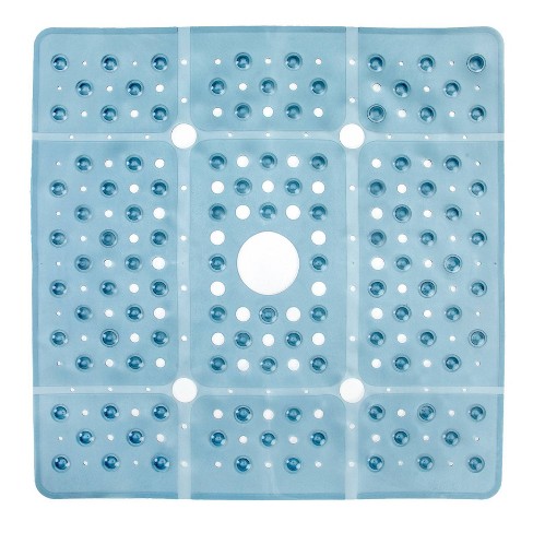 Rubber Non-Slip Square Shower Mat with Microban Gray - Slipx Solutions