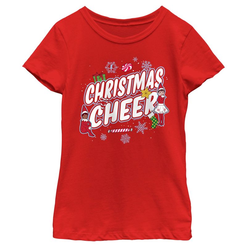 Girl's The Elf on the Shelf Christmas Cheer T-Shirt, 1 of 6