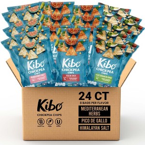 Kibo Chickpea Chips Variety Party Pack, 3 Flavor Variety Pack - 1 Oz Bag (Pack of 24) - 1 of 4
