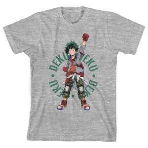 My Hero Academia Deku Victory Stance Boy's Athletic Heather T-shirt - 1 of 3