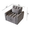 PAGED 38.2"Foldable Large Sofa Bed,Modern Velvet Single Couch with Adjustable Backrest,3 Positions and Pillows,Sofa for Living Room - 4 of 4