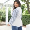 Anna-Kaci Women's Plus Size Sparkle Sequin Sweatshirt Mock Neck Pullover Long Sleeve Glitter Party Tops - 4 of 4