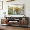 TV Stand for 75 Inch TV, Mid Century Modern Entertainment Center with Storage, Industrial Media Console Cabinet for Living Room, Rustic Brown - 3 of 4
