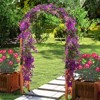 Tangkula 7.7 FT Garden Arch Wooden Arbor Outdoor Wood Trellis for Climbing Plants - 4 of 4