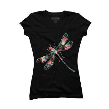 Junior's Design By Humans Dragonfly Abstract Summer Color By BaoMinh T-Shirt