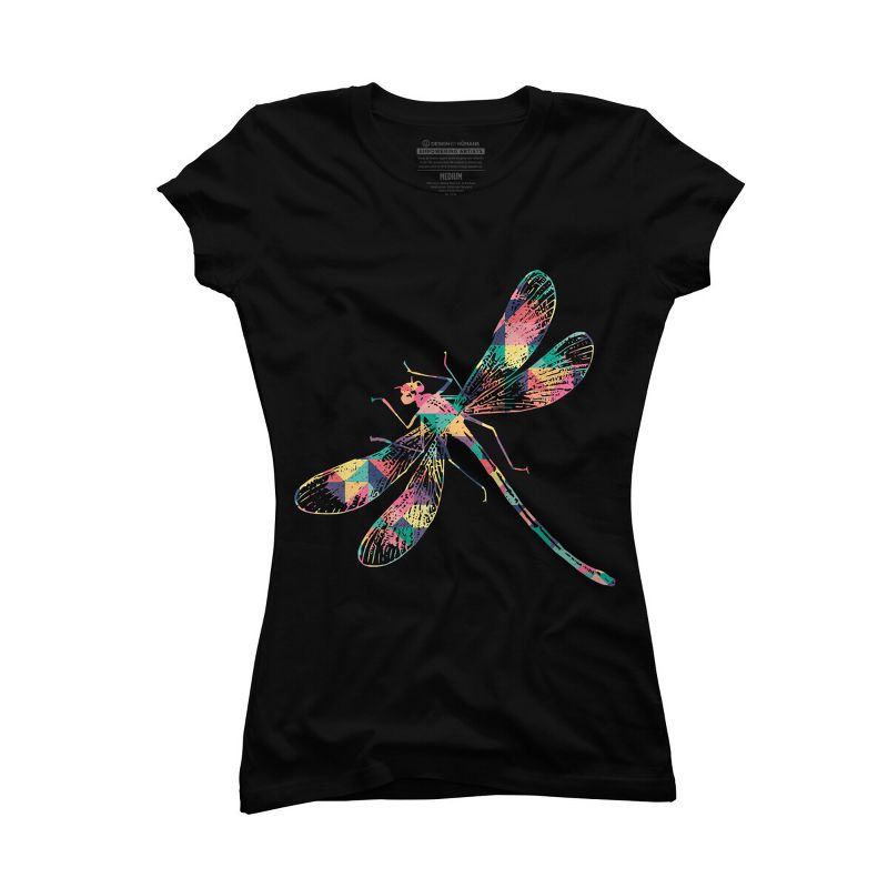 Junior's Design By Humans Dragonfly Abstract Summer Color By BaoMinh T-Shirt, 1 of 3