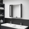 vidaXL Bathroom Cabinet White and Silver Engineered Wood 19.7x5.1x27.6 in - Shining Gray 24.4" x 5.5" x 23.6" - 2 of 4