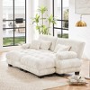 94.4" Chenille Modular Sectional Sofa Bed with Bolster Armrests and 2 Ottomans for Small Living Room - 2 of 4