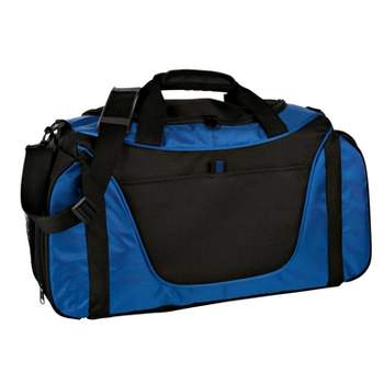 Durable and Stylish Port Authority 50L Duffel Bag - Perfect for Gym and Weekend Getaways - Zippered Entry and End Pockets - Royal/Black