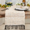 Saro Lifestyle Chunky Chindi Fringed Table Runner, Beige, 16"x72" - 3 of 3