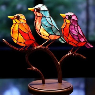 Colorful Birds Ornament Modern Style Tabletop Bird Decoration Home Decor Gift Perfect for Living Room Bedroom Office 3pcs (same direction)