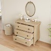 Drawer Storage Cabinets, Tall Boho Dresser with Curved Legs, Rattan Accents, Freestanding Storage - 3 of 4
