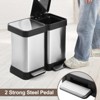 13 Gallon Dual Trash & Recycling Bin - Fingerprint Proof Stainless Steel, Double Lid, Hands-Free Step, Space-Saving Design - 3 of 4