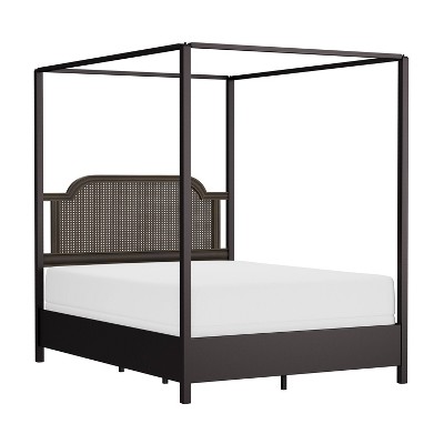 Queen Melanie Wood and Metal Canopy Bed Oiled Bronze - Hillsdale Furniture