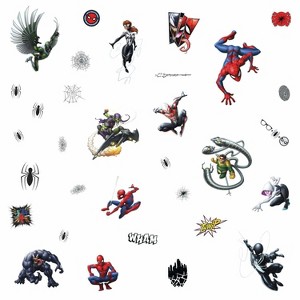 Spider-Man Favorite Characters Peel and Stick Kids' Wall Decals - RoomMates: Vinyl, Self-Adhesive, 32 Pieces, DC Comics - 1 of 4