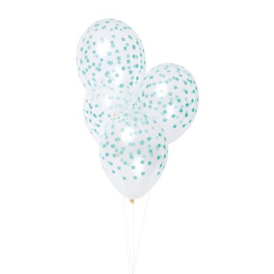 Meri Meri Mint Star Printed Balloons