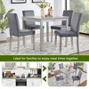 AZL1 Life Concept Dining Sets 5 Piece Kitchen Table Set with a Square Table and 4 Upholstered Chairs, Crystal Decoration, Grey, 34.5”*34.5“*30" - 3 of 3