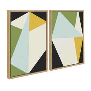 Kate and Laurel Sylvie Bold Graphic 1 and 2 Framed Canvas by The Creative Bunch Studio, 2 Piece 18x24, Natural - 1 of 4