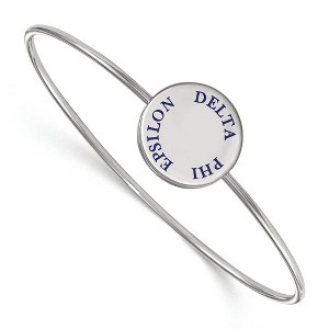 Black Bow Jewelry Sterling Silver Delta Phi Epsilon Greek Life Bangle Bracelet 8 Inch - 1 of 3