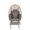 2-Piece Oversized Outdoor Rattan Wicker Egg Chair with Ottoman - 4 of 4