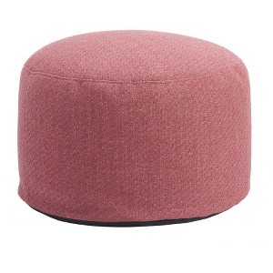 Ottoman 13.8"H Red – Olefin Outdoor Fabric Seat with Textilene Base, Weather-Resistant Modern Accent by Zuo Modern - 1 of 4