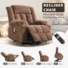 GustoWave Large Power Lift Recliner Chair for Adult w/Heat and Massage, Oversized Fabric Recliner for Living Room with Infinite Position - 4 of 4