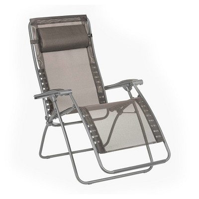 Lafuma R-Clip Batyline Iso Relaxation Patio and Poolside Zero Gravity Outdoor Foldable Lounge Recliner with Removable Canvas, Graphite