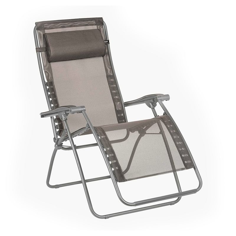 Lafuma R-Clip Batyline Iso Relaxation Patio and Poolside Zero Gravity Outdoor Foldable Lounge Recliner with Removable Canvas, Graphite, 1 of 5