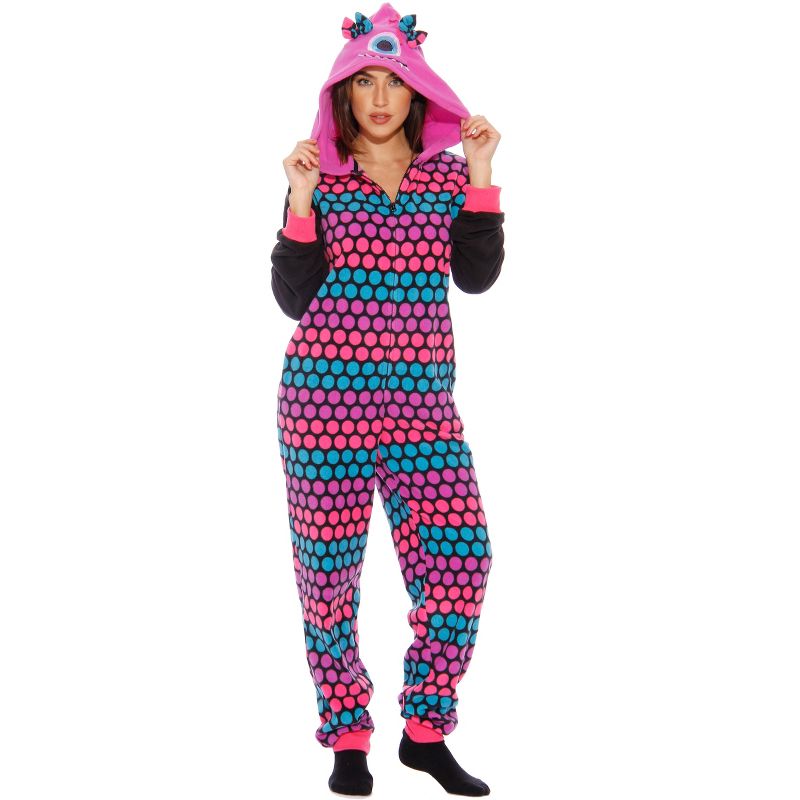 Just Love Womens One Piece Winter & Christmas Character Adult Onesie Hooded Pajamas, 1 of 5
