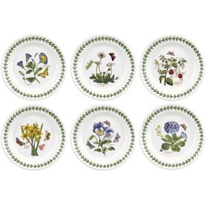 Portmeirion Botanic Garden Side Plates, Set of 6, Fine Earthenware