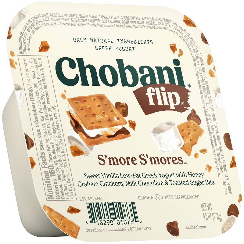 Chobani Flip Low-Fat Chocolate S&#39;more S&#39;mores Greek Yogurt - 4.5oz, 1 of 15