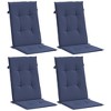 vidaXL Highback Chair Cushions Set of 4 - Navy Blue, 100% Polyester, Water-Resistant, Comfort for Indoor/Outdoor Patio Seating - 3 of 4