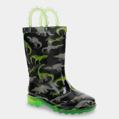 Light up store dinosaur rain boots