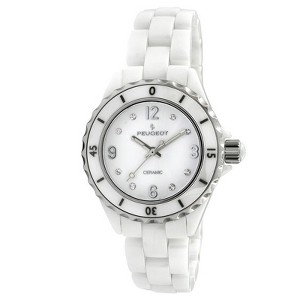Peugeot Women's 36mm White Genuine Ceramic Watch with Sport Bezel - 1 of 4