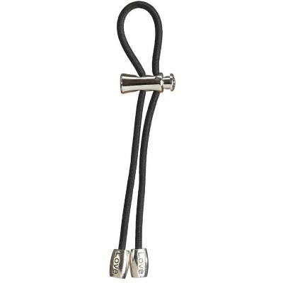 Pulleez Love Metal Charms on a Black Elastic Hair Tie, Silver, 1 each