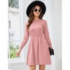 Womens Sweater Dress Long Sleeve Crewneck High Waist A-Line Cute Knitted Mini Sweater Dress - 4 of 4