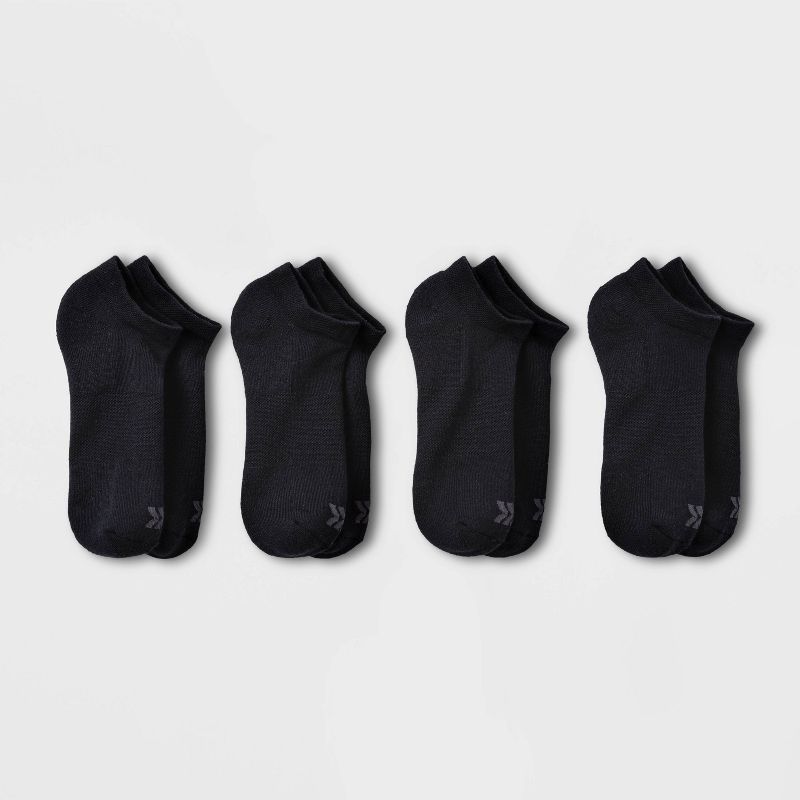 Women&#39;s Extended Size Cushioned 4pk No show Athletic Socks - All In Motion&#8482; Black 8-12, 1 of 5