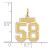 Black Bow Jewelry 14k Yellow Gold, Jersey Collection, Small Number 58 Pendant - 4 of 4
