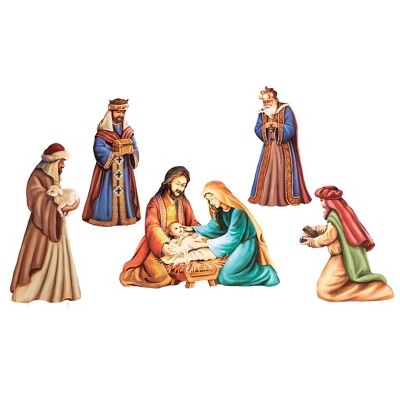 Collections Etc Detailed Nativity Scene Holiday Garden Stakes - Set of 5