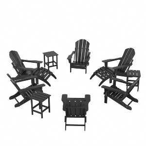 WestinTrends Malibu HDPE Outdoor Patio Folding Poly Adirondack Chair (12-Piece Set) - 1 of 4