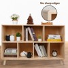 Okak Modern Pine Bookshelf with 8-Compartment, Bookcase with 2 Front-Facing Shelves and Natural Wood Base, Cube Storage for Living Room, Natural Wood - 4 of 4
