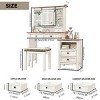 GlasFlength Farmhouse Makeup Vanity Desk with Mirror Lights , and Hairdryer holder, Drawer and Storage Cabinet, for Bedroom, White,31.5"*15.55"*47.42" - 2 of 4