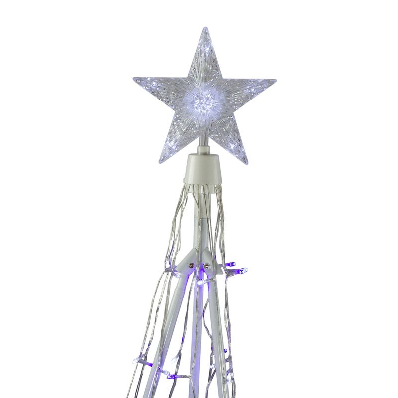 Northlight 5' Blue and White LED Lighted Twinkling Show Cone Christmas Tree Outdoor Decor, 3 of 6