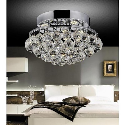 CWI Lighting Queen 4 Light Flush Mount With Chrome Finish
