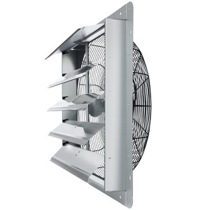 VEVOR 24'' Shutter Exhaust Fan, High-speed 3320 CFM, Aluminum Wall Mount Attic Fan with AC-motor, Ventilation and Cooling for Greenhouses, Silver - 1 of 4