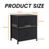 GlasFlength Nightstands Dresser Chest of Drawers, 2 Drawer Storage Corner Cabinet, Metal Frame and Wood Top, Black 18"*11.8"*20" - 2 of 4