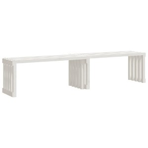 vidaXL Patio Bench, Extendable, White 83.7"x15.9"x17.7" Solid Wood Pine - 1 of 4