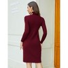 Clearlove Women's Bodycon Sweater Dress Slim Fit Turtleneck Long Sleeve Sweater Dress - 3 of 4