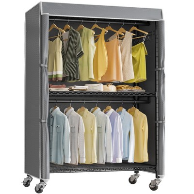 Vipek R2c Plus Rolling Garment Rack With Wheels, Heavy Duty Covered ...